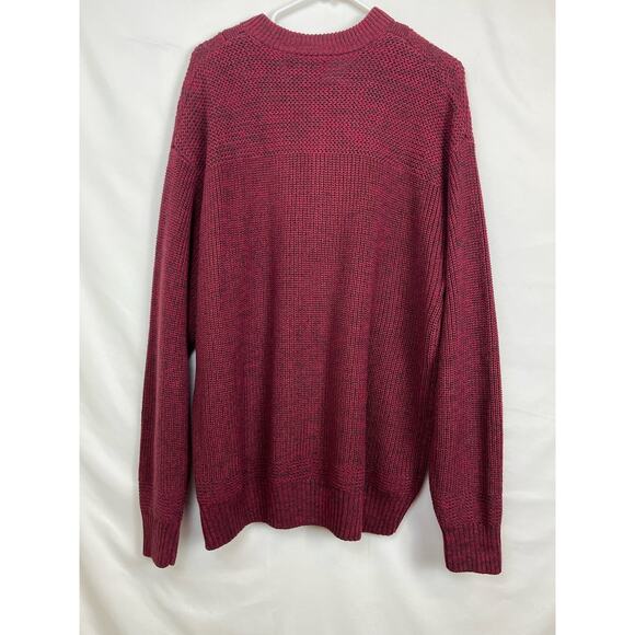 Vintage Red Head Men's LRG Tall Red Button Down Chunky Knit Henley Style Sweater - Picture 6 of 6